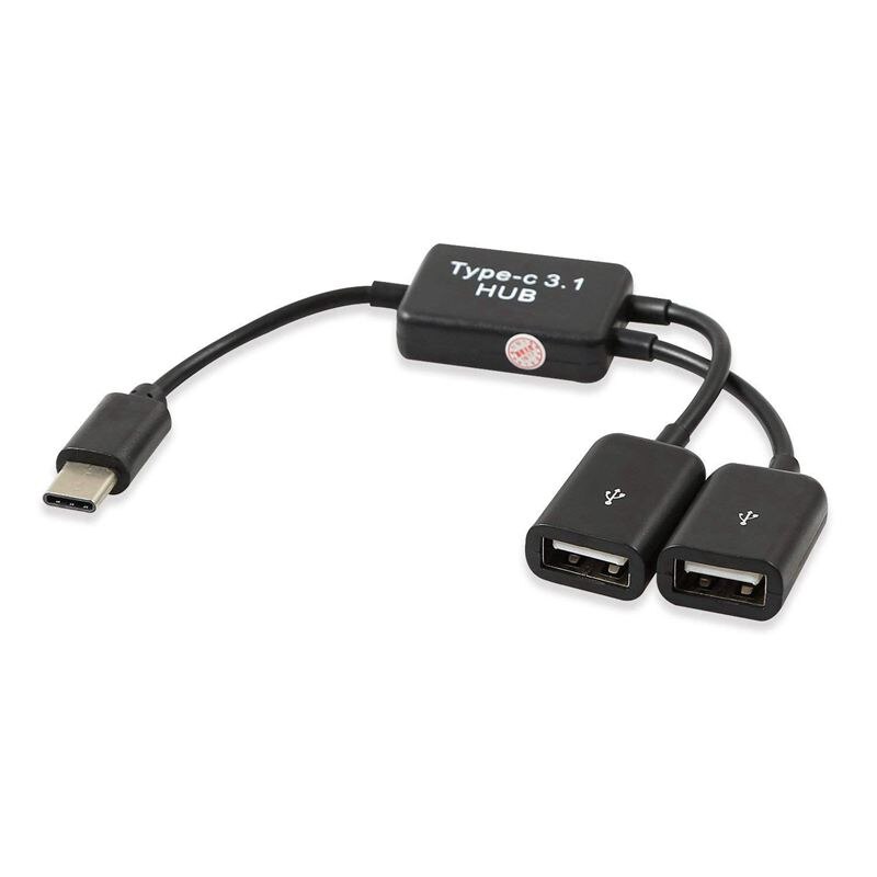 Type C OTG USB 3.1 mâle à double 2.0 femelle OTG Charge 2 ports HUB câble Y répartiteur