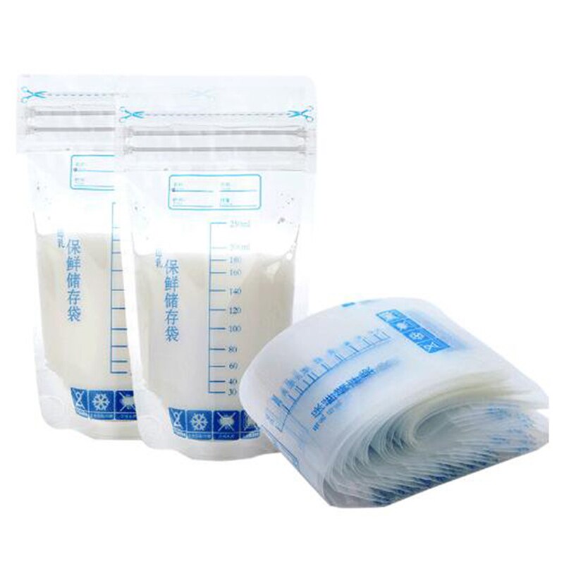 30Pcs Breast Milk Storage Bags 250ml Safety Mother Milk Organizer Bag Feeding Supplies Food Storage Breast Milk Bags