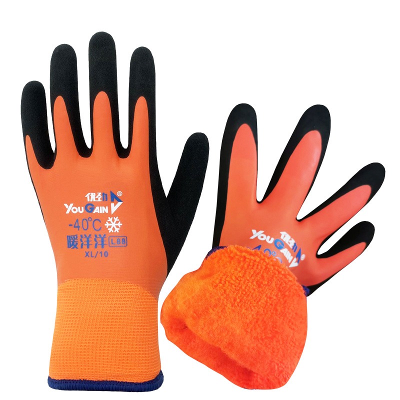 Guantes de trabajo de invierno 100% guantes impermeables para congelador para clima frío al aire libre mantener para pala nieve, pesca en hielo