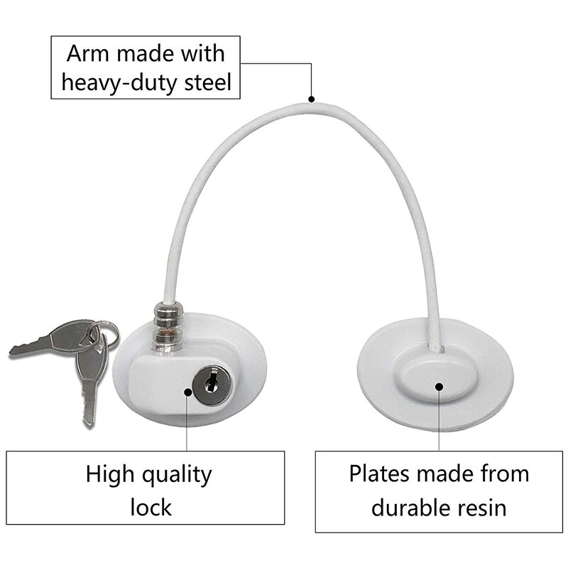 Refrigerator Door Lock with 2 Keys for Fridge Lock Security for Child Safety, Clear Cabinet Lock, Dorm Fridge Lock, Compact Free