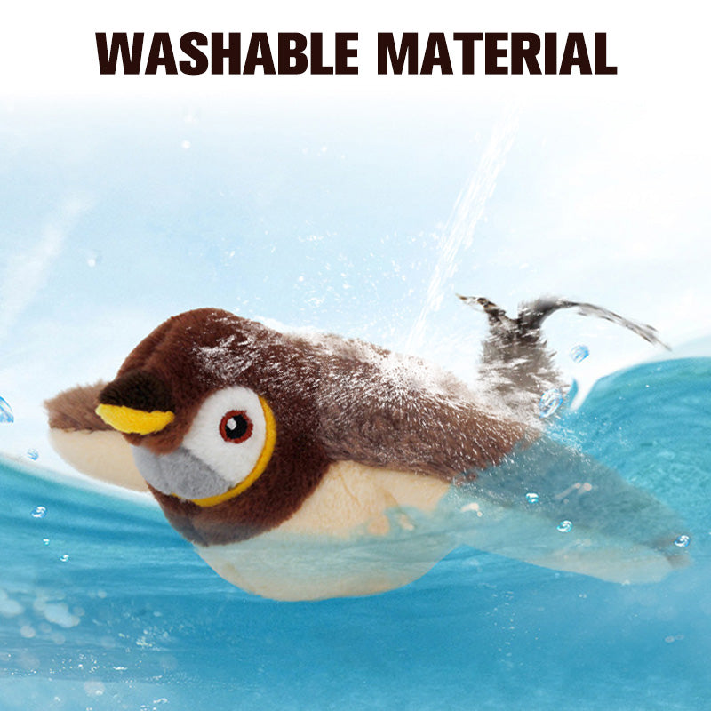 Interactief kattenspeelgoed Tjilpen Elektrische klapvogel met kattenkruid Honden Katten Aanraakgeactiveerd piep knuffel Huisdier USB Oplaadbaar