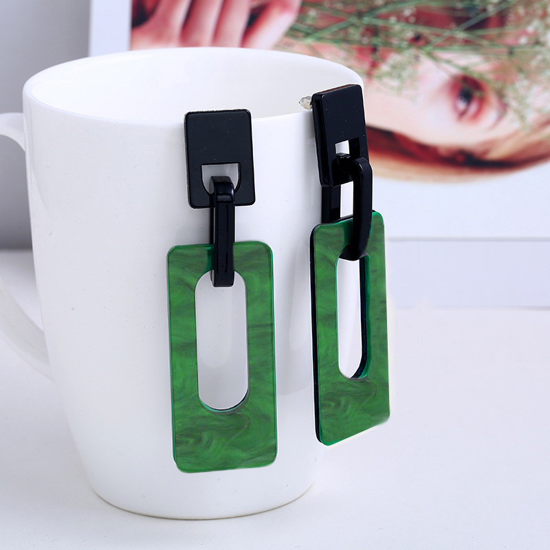 Mode Acryl Dangle Oorbellen Voor Vrouwen Holle Vierkante Lange Opknoping Oorbellen Geometrische Verklaring Oorbellen Pendientes