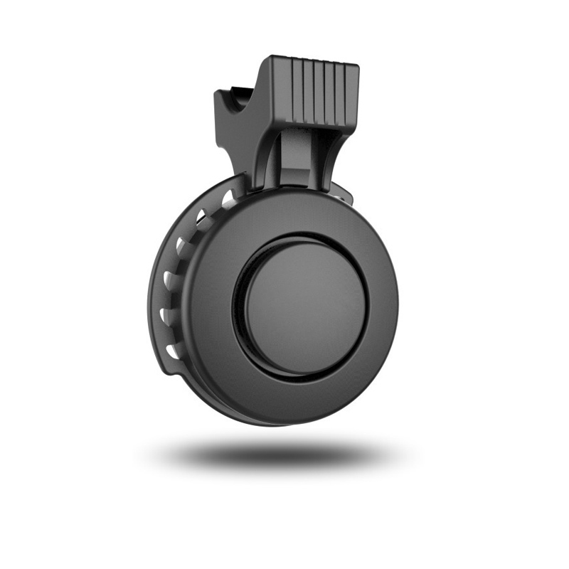 Bocina electrónica para bicicleta, recargable vía USB, a prueba de agua, volumen alto, manillar de bicicleta eléctrica, minitimbre con alarma: Black