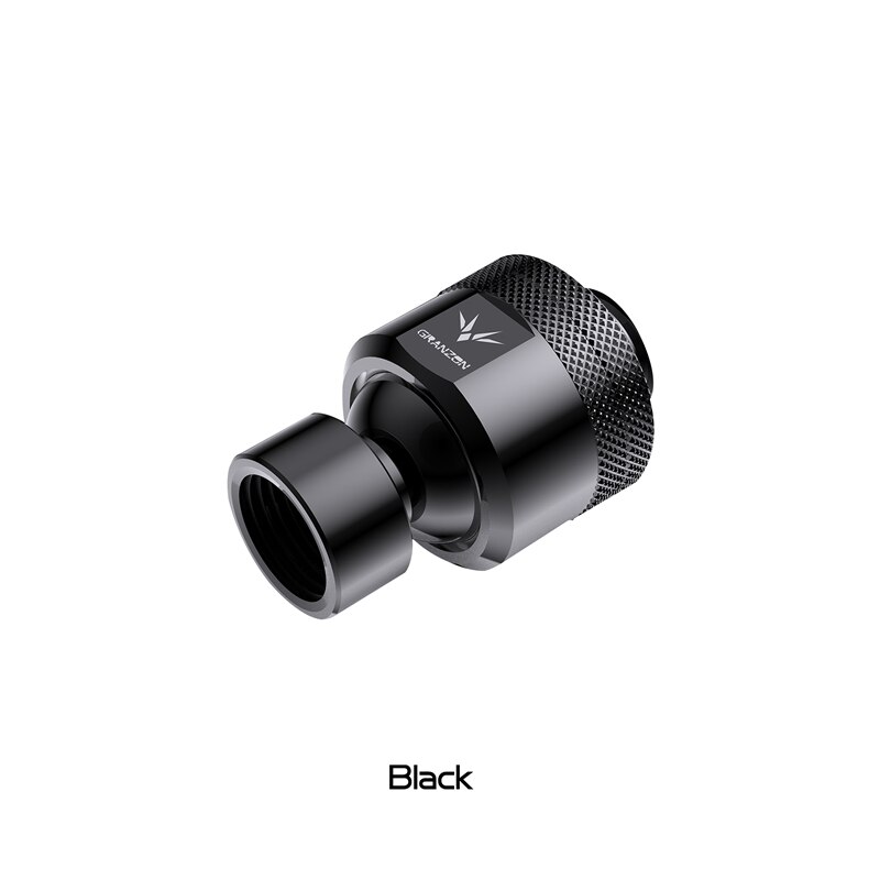 2pcs/lot 360 Degree Freely Rotary Fitting,G1/4'' Male to Famale Universal Joint Angled Adapter Rotate Fitting Granzon GD-X: 1PCS-Black