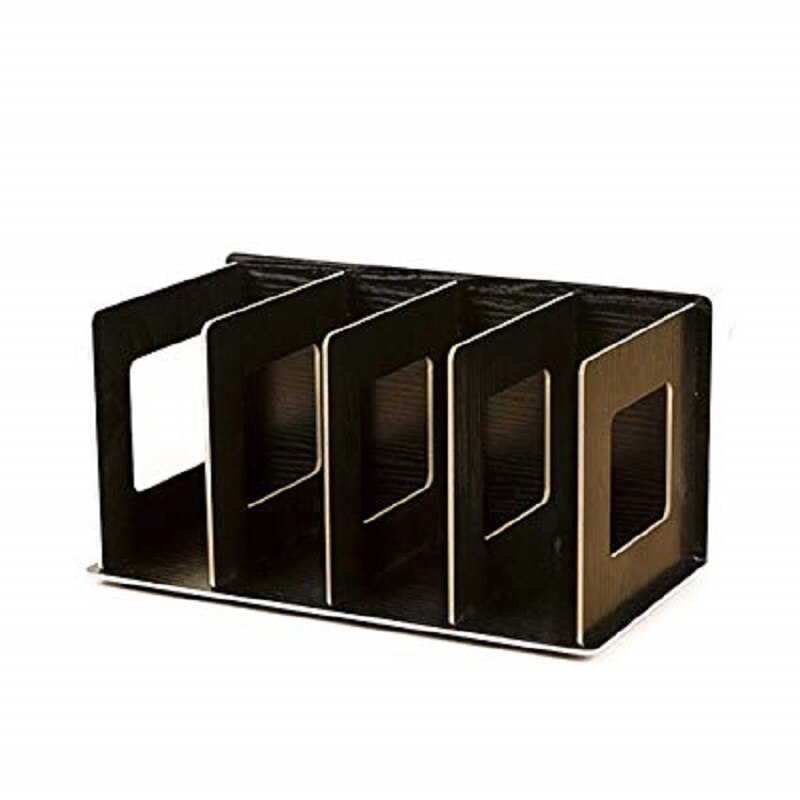 Træ diy desktop blade og bøger opbevaring cd dvd opbevaring hylder bog display hylde stativ bogreol kontor køkken hylder: Brun