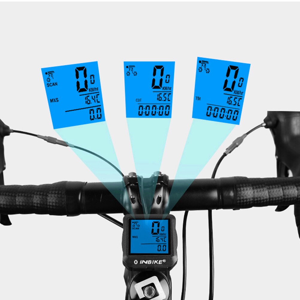 Mtb cykelcomputer speedometer lysende mountain road cykel lcd kablet kilometertæller realtidshastighed cykeludstyr