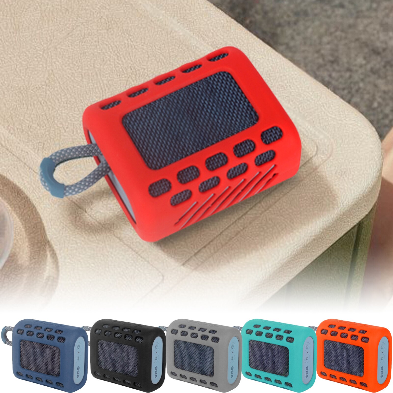 Silicone Case Cover Skin Met Karabijnhaak Voor JBLgo3 Draagbare Draadloze Bluetooth Speaker Beschermhoes Voor Outdoor Reizen