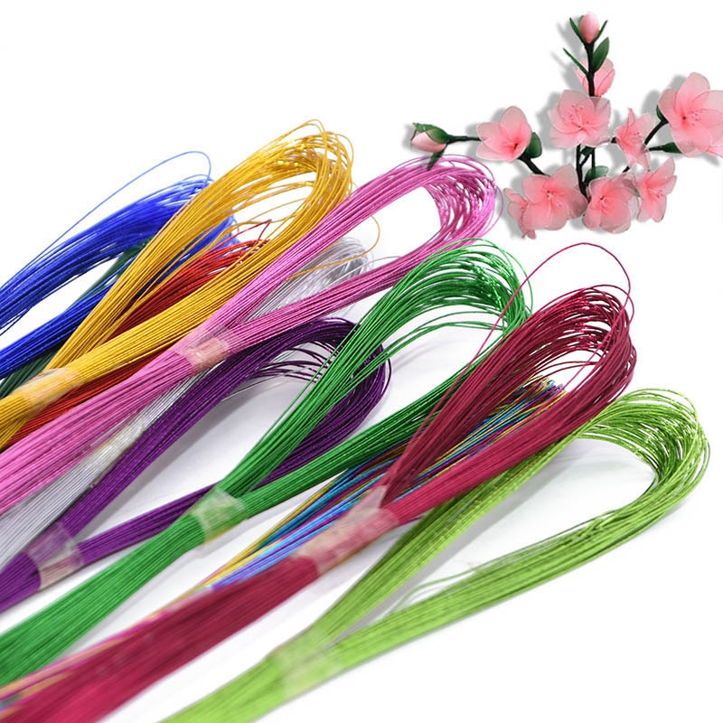 25 stk 80cm lange blomstertråde kunstige grene kviste jerntråd brugt til diy nylonstrømpe blomsterstamme, der fremstiller tilbehør