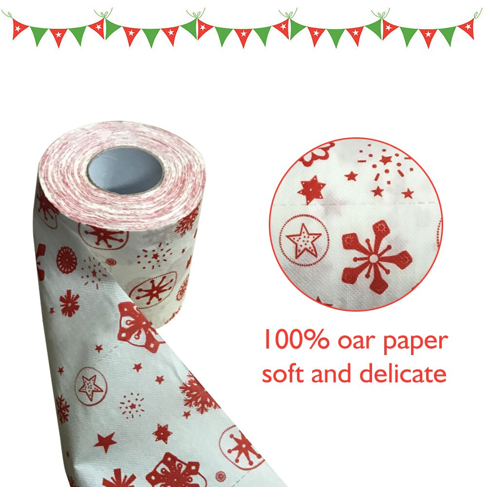 Juletoiletrullepapir hjem julemanden bad toiletrullepapir juleartikler xmas udsmykning rulle 10*10cm