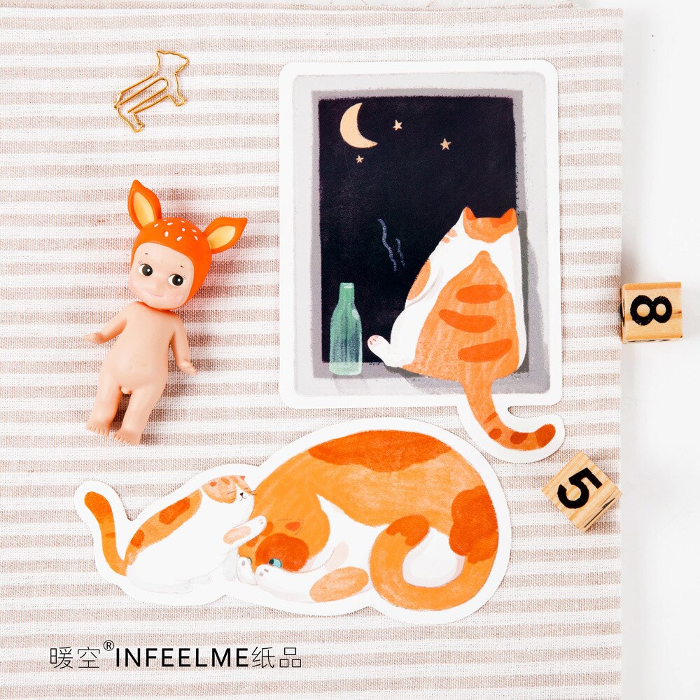 30 arkuszy 「 kocie podwórko 」 seria prezent wiadomość kartka z życzeniami nowy rok karty kot kształt pocztówka zakładki estetyka papiernicze