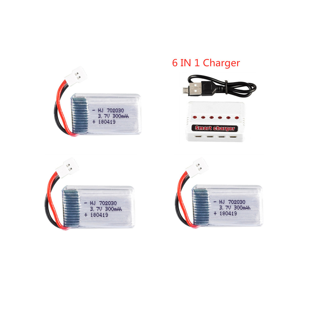 3,7 V 300mAh 702030 lipo Batterie + Ladegerät Set Für Syma X11 E55 FQ777 FQ17W F180 FY530 U816 U816A u830 X100 H107 S39-1 HD-1306: LILA