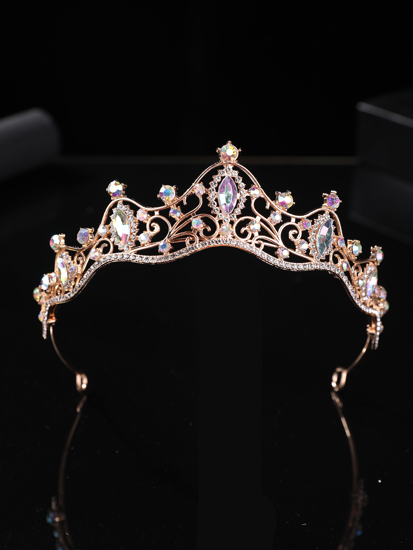 Tiara de cumpleaños para niña, accesorios para el cabello de boda, vestido de novia simple coreano, accesorios de tiara de rendimiento para niños.: Multicolor