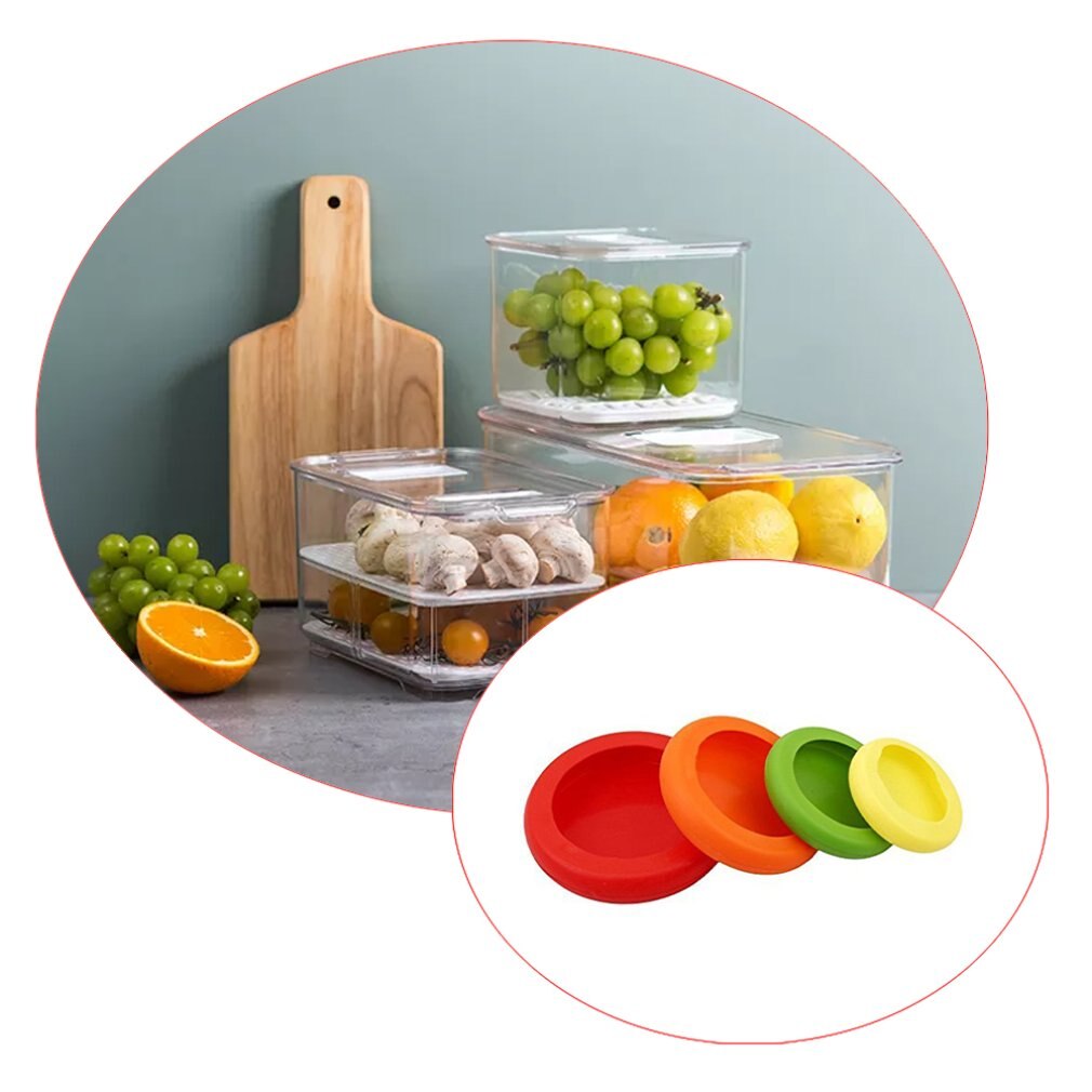 4 Stks/set Silicone Stretch Deksels Herbruikbare Fruit Groente Afdichting Deksels Cover Voor Het Houden Van Voedsel Vaatwasser Magnetron Keuken