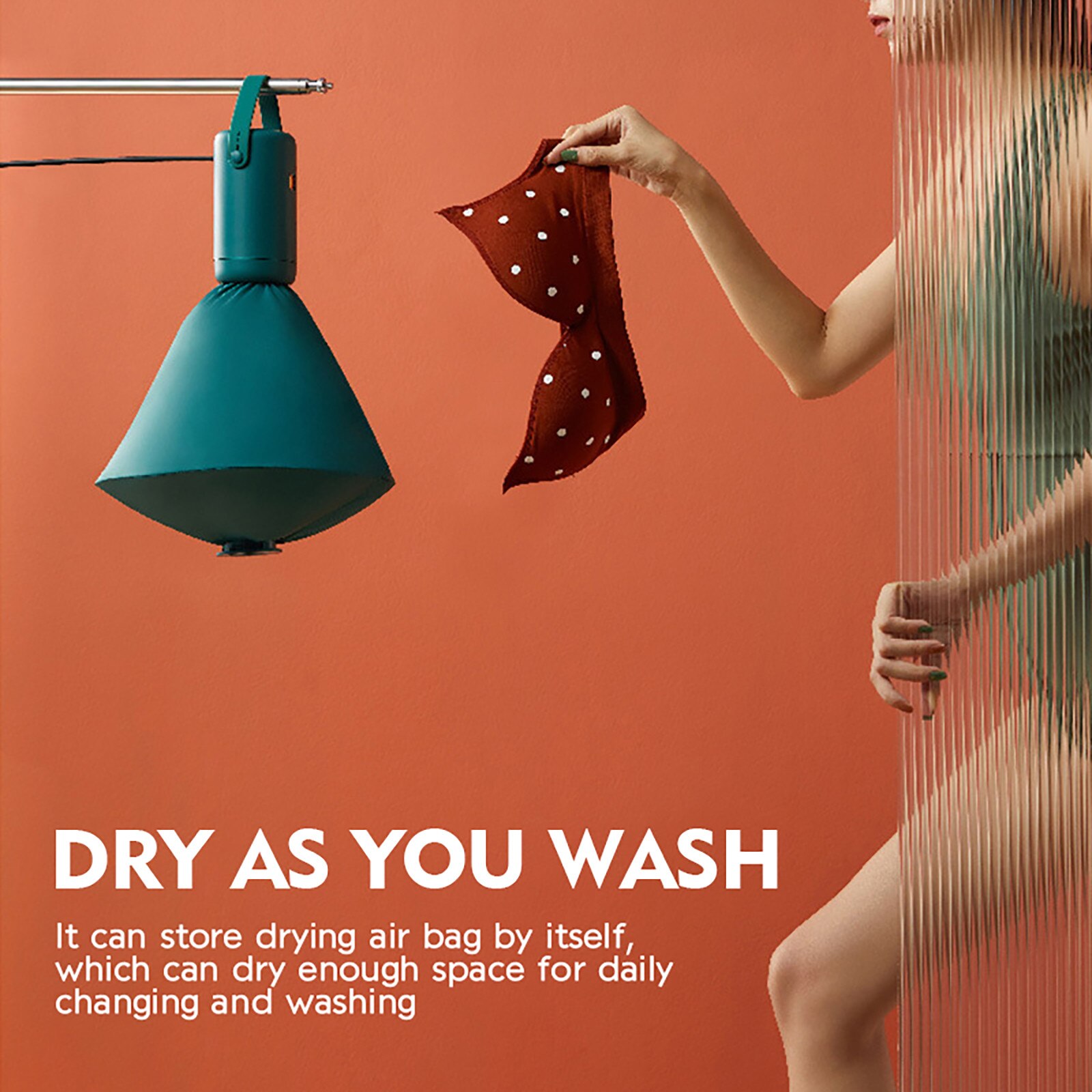 AMZTEMU Minidroger, Draagbare kledingdroger, Elektrische mini wasdroger, Kledingkast warme luchtdroger met afstandsbediening, Draagbare droger - EU- stekker (600W