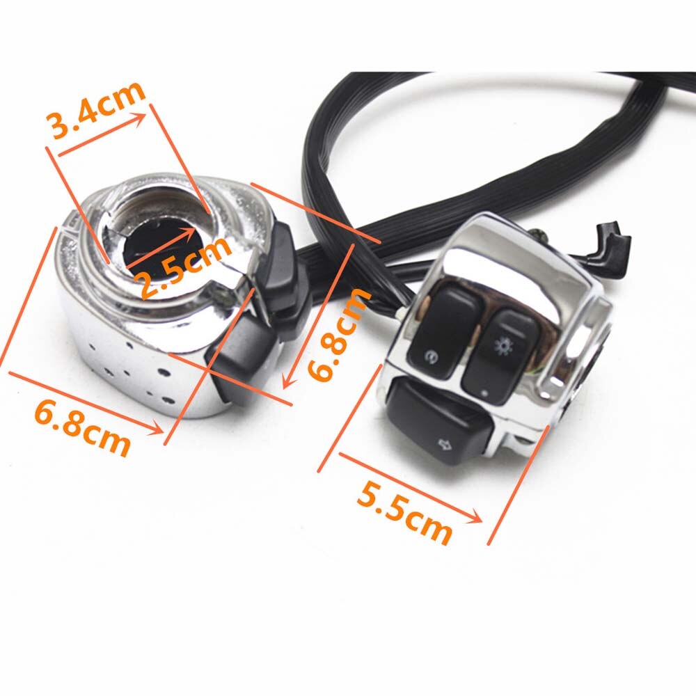 POSENG MP-1087-BK Switch Kit Handlebar Control Switch Set W/ Wiring Harness For Harley Sportster & Dyna 1996-2012 - Left & Right Harley Handlebar Controls