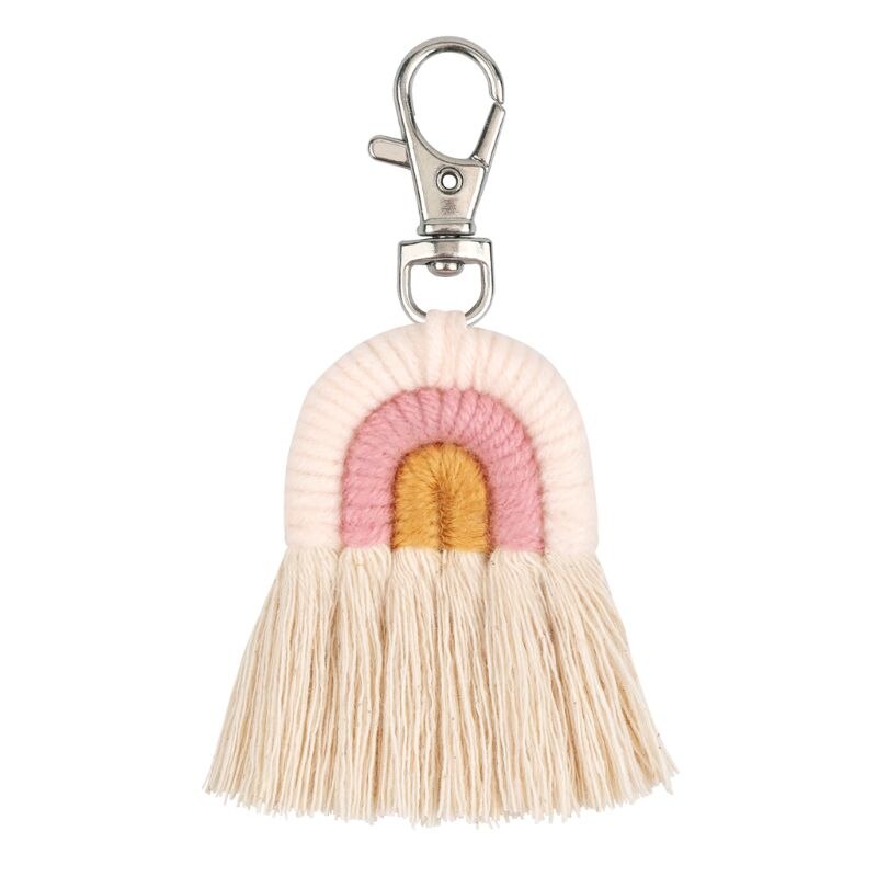 Weven Regenboog Sleutelhangers Handgemaakte Auto Sleutelhanger Dames Auto Bag Charm Accessoires: KEY72