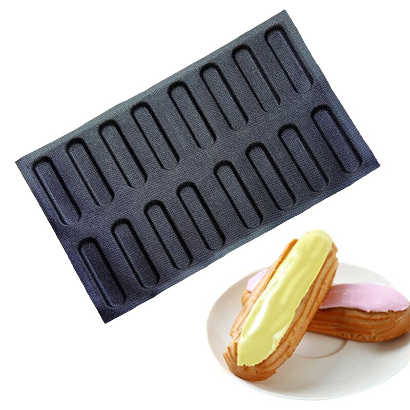 French Dessert Puff Cookies Pan Food Grade Eclair Baking Mold Perforated Fiberglass Silicone Butter Bread Mould Bakeware