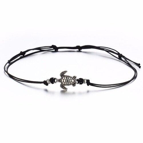 Boho cavigliera regolabile antico tartaruga marina fascino animale perline catena cavigliera donna estate sandali da spiaggia braccialetto alla caviglia