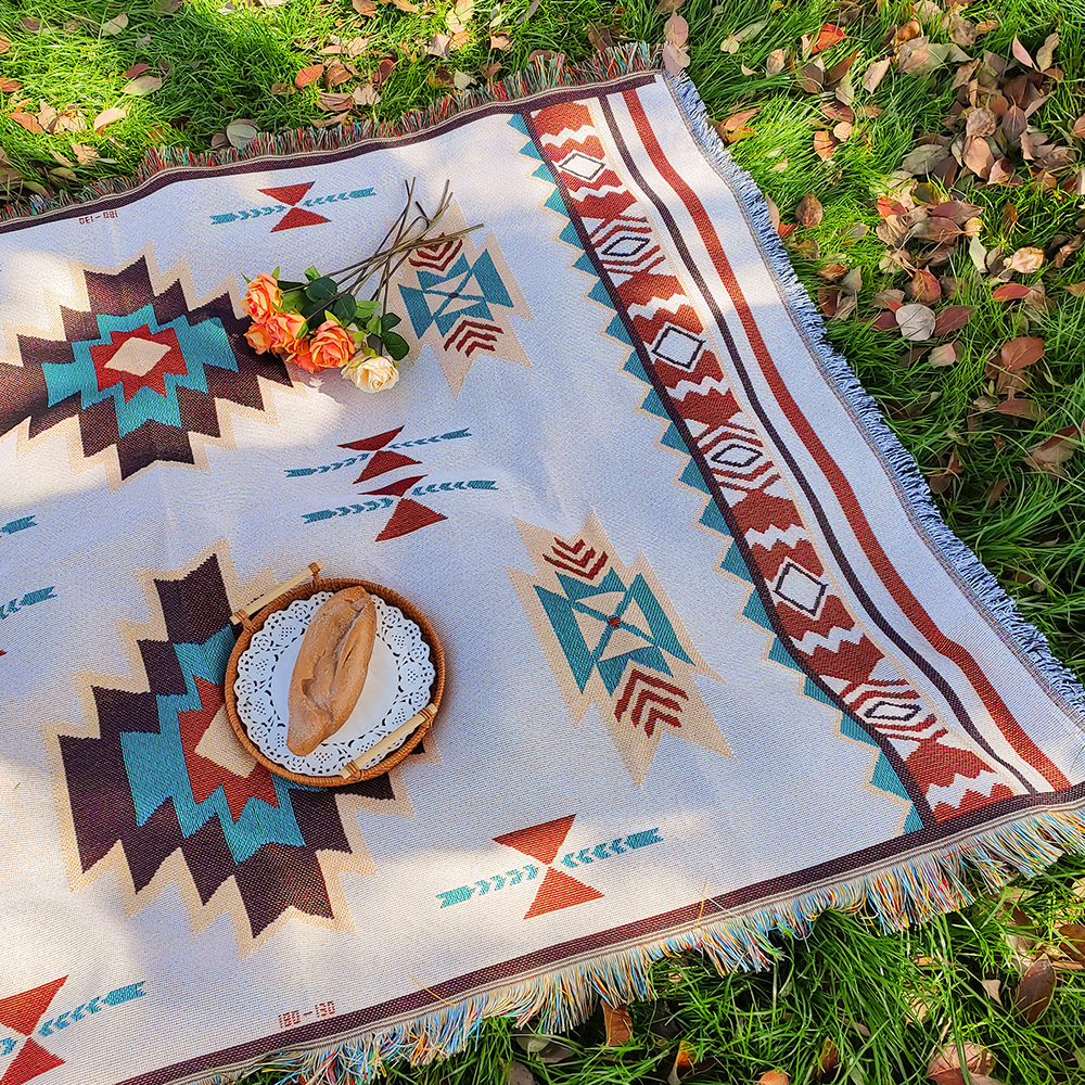 Gebreide Camping Picknick Mat Draagbare Reizen Wandelen Picknick Doek Stofdicht Tafelkleed Mat Zachte Bank Dekens Buiten Picknick Pad