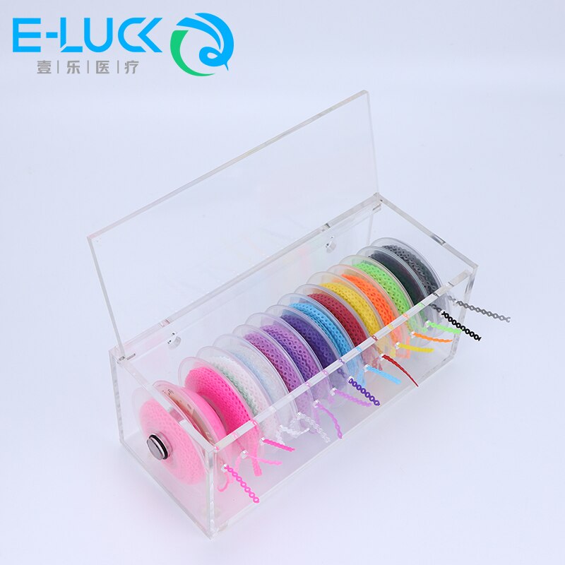Orthodontics Power Chain Box Acrylic Placing Ligature Chain Holder Dental Elastic Power Chain Box: B