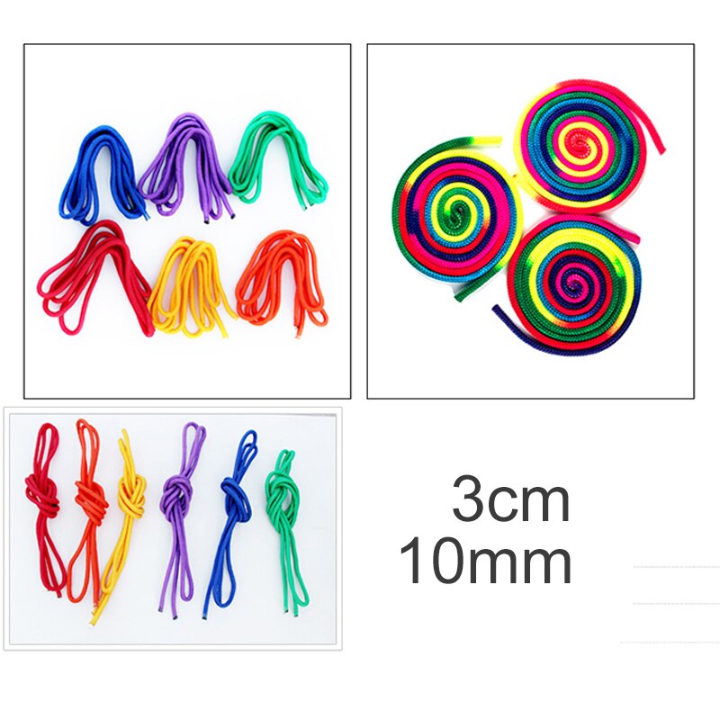 Corde de gymnastique rythmique couleur arc-en-ciel, solide, pour compétition, entraînement artistique, outils de Sport professionnels