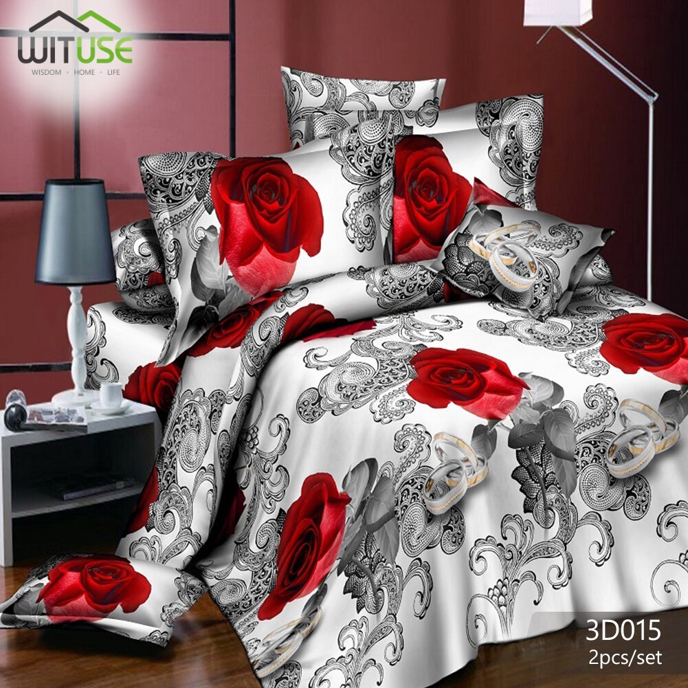 Light Family Down Quilt Twin Queen Bedding Sets 3d Quilt Duvet Cover Pillowcase Set Flowers Printing Decorate Family Bedroom: Color 6