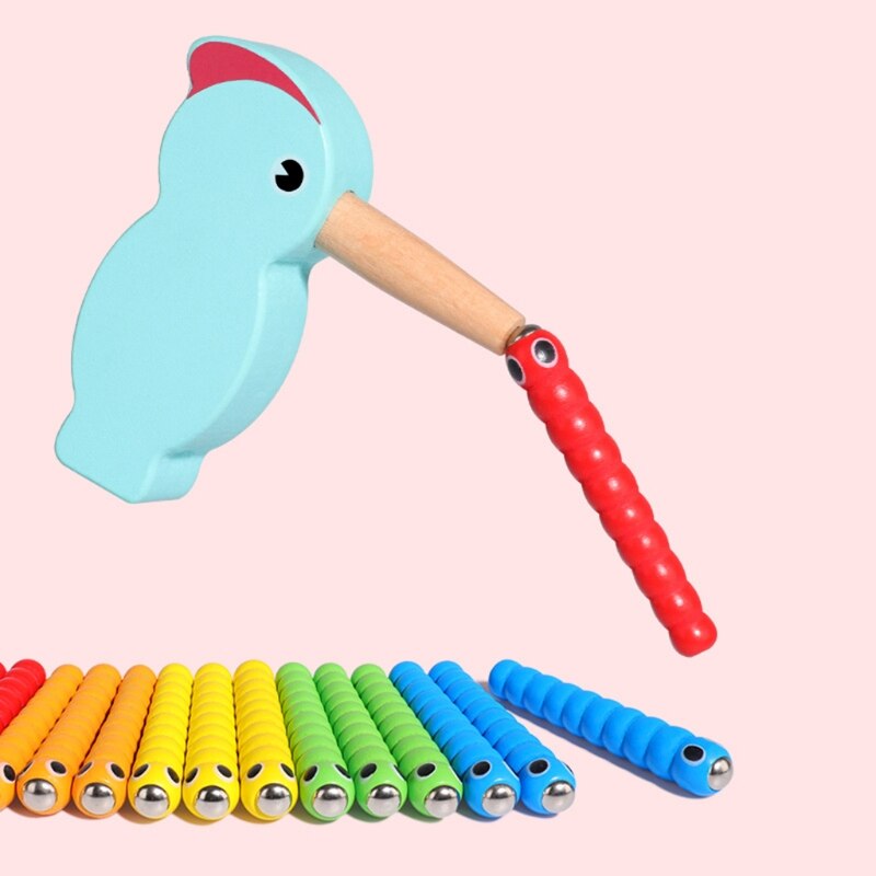1PC Brain Developmental Catching Bug Game Toy Hand Motor Skill Training Toy for Baby Birds Feed Game Education Toy