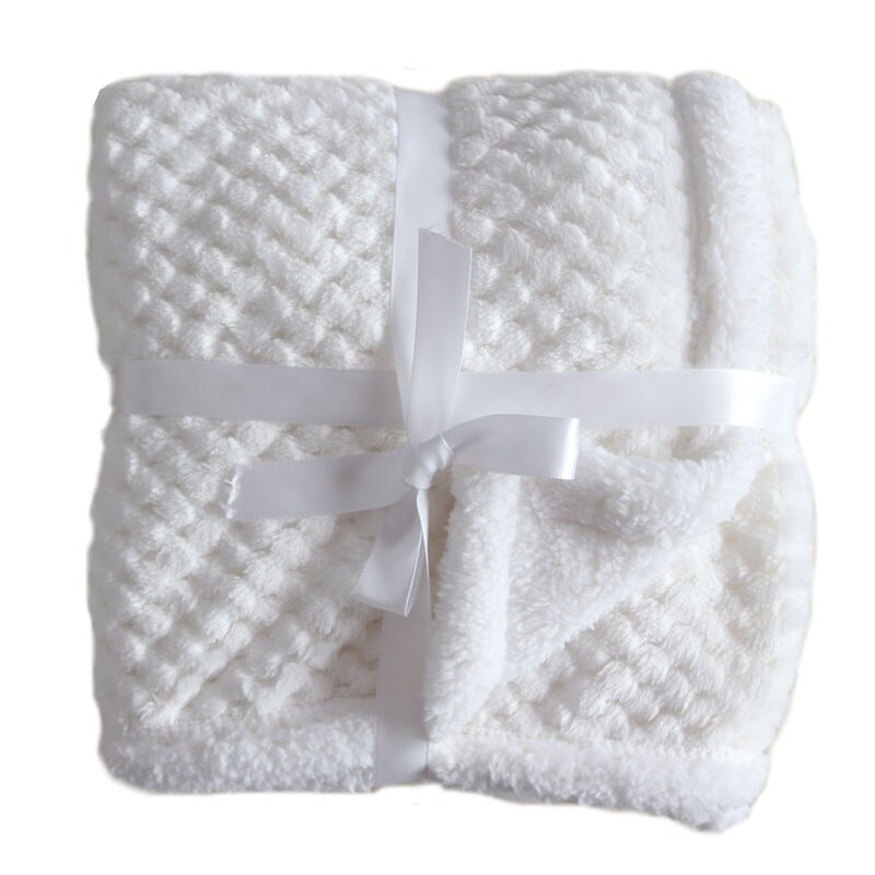 Mantas de franela 3D para bebé recién nacido, conjunto de ropa de cama sólida, funda para cochecito infantil, manta para niño y niña: White Pineapple
