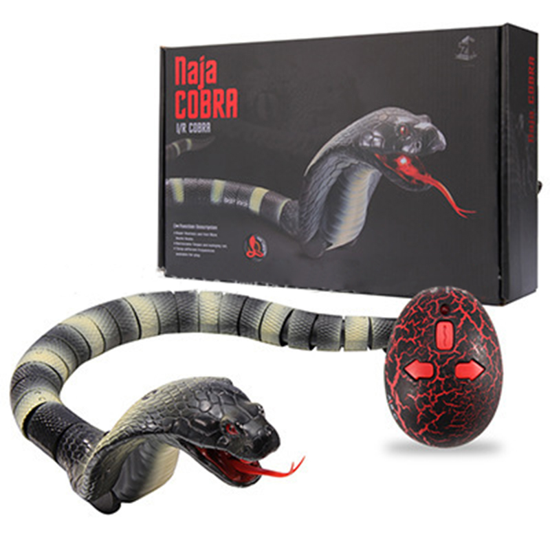 RC Snake Control remoto serpiente electrónica juguetes serpiente simulada inalámbrica novedad juguete niño Halloween Cobra rey: Gris