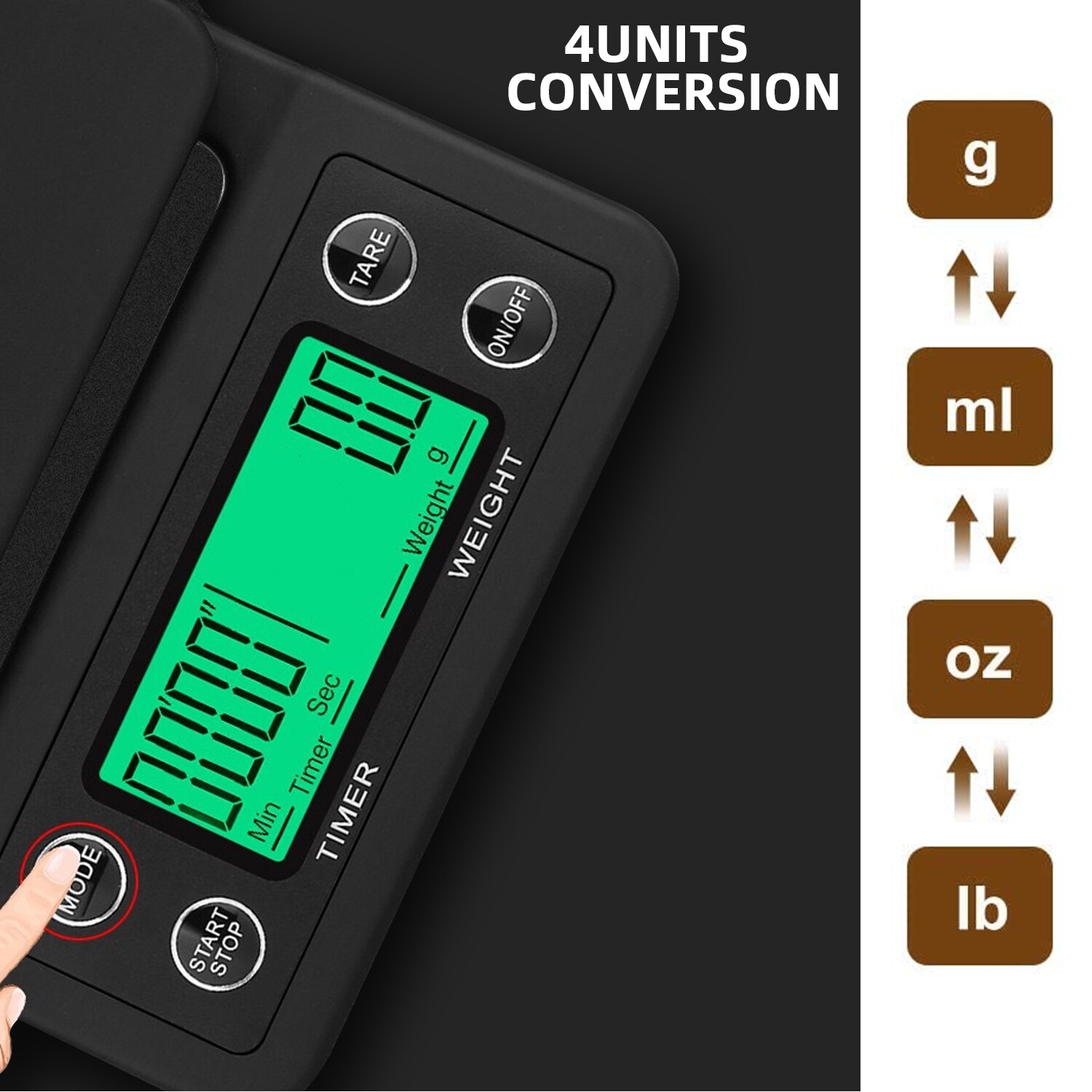 Coffee Weighing Drip Coffee Scale with Timer Digital Kitchen Scale High Precision LCD Scales Measuring Tools 3kg/0.1g 5kg/0.1g