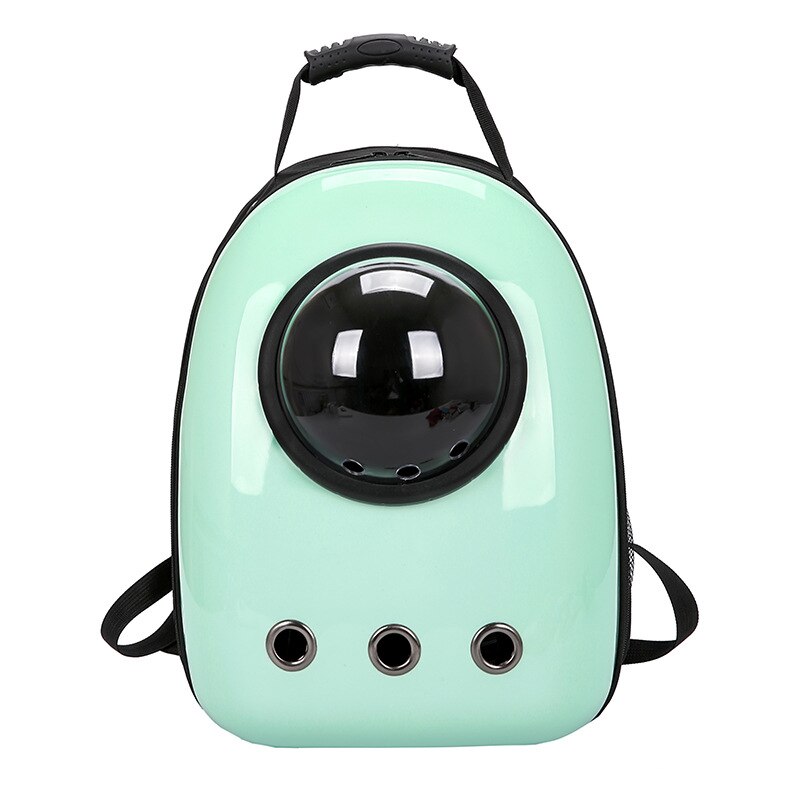 Mochila para gatos con dibujos de astronauta, bolsa de viaje portátil para transportar mascotas transparente, bolsa transpirable en forma de cápsula espacial para cachorros y gatos: Verde