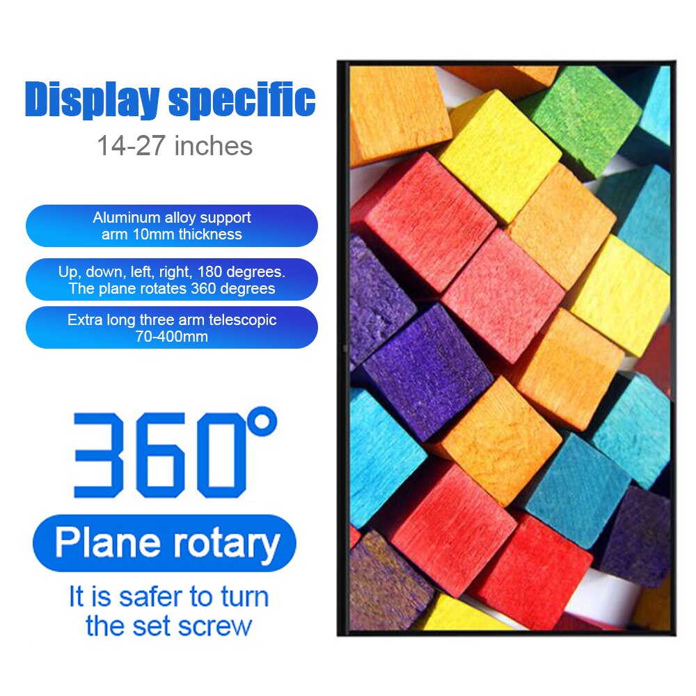 TV Wall Mounting Set Plane 360 Degree Rotation Wall Stand Pedestal Bracket for 14-27in LCD LED TV Load Bearing 10KG