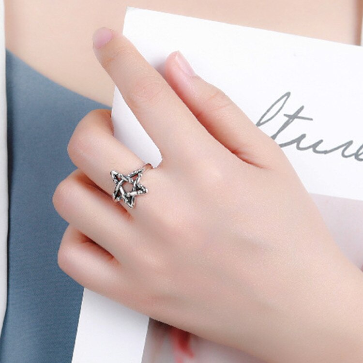 Gothic Star David Ringen Voor Vrouwen Charm Engagement Sieraden Meisjes Open Finger Knuckle Rings 2022