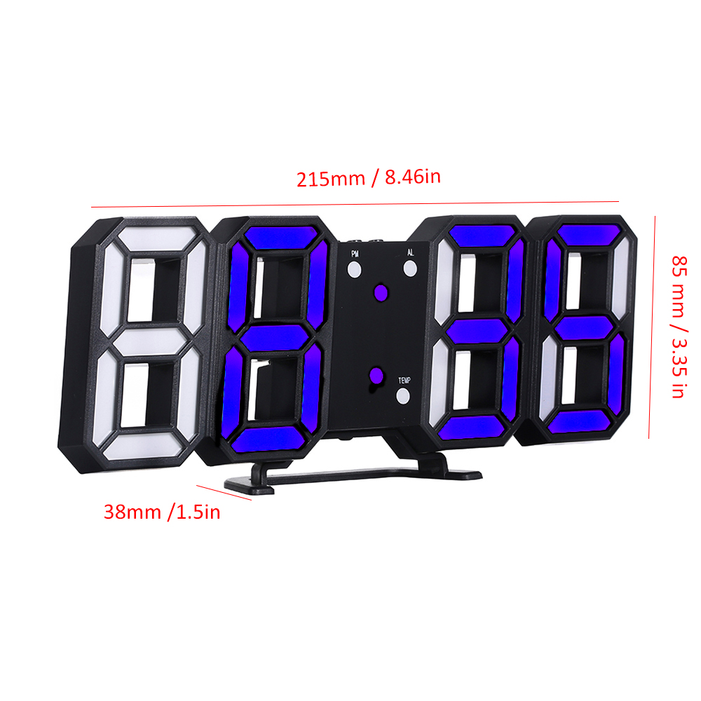 3D LED Digitale Klok Muur Opknoping Wekker Elektronische Tafel Klok Helderheid Verstelbare 24/12 Uur Display Elektronische Horloge