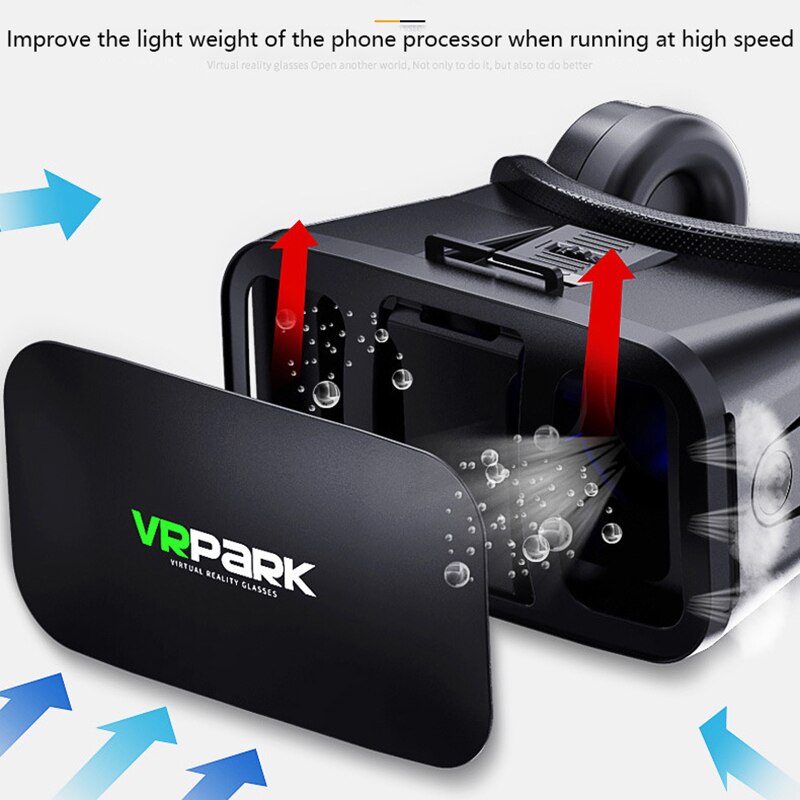 Vrpark J20 3D Vr Bril Virtual Reality Bril Voor 4.7- 6.7 Smart Phone Iphone Android Games Stereo Met Headset controllers