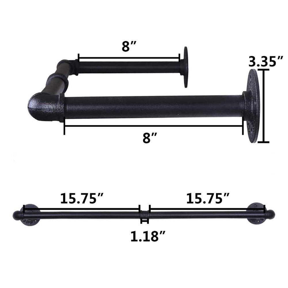 Industrial Pipe Clothing Rack Wall Mounted Clothes Rail Hanging Display Personality Wall Hanger