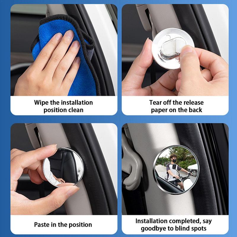 Espejos para puntos ciegos de coche, 2 uds., espejos convexos, formas de ojo de pez, espejos laterales ciegos, espejos retrovisores de coche de alta definición