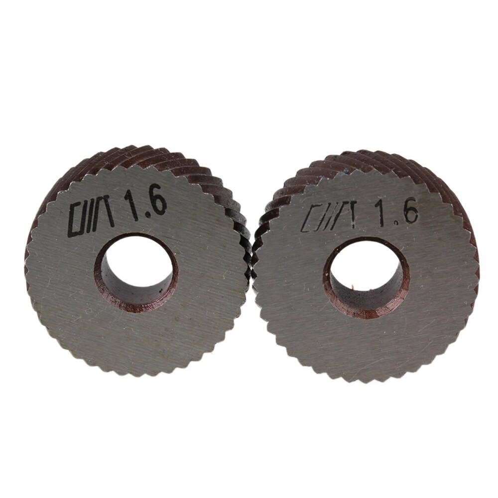 Silver Anti Slip 26 x 8mm Diagonal Coarse Knurl Wheel Knurling Roller Set of 2