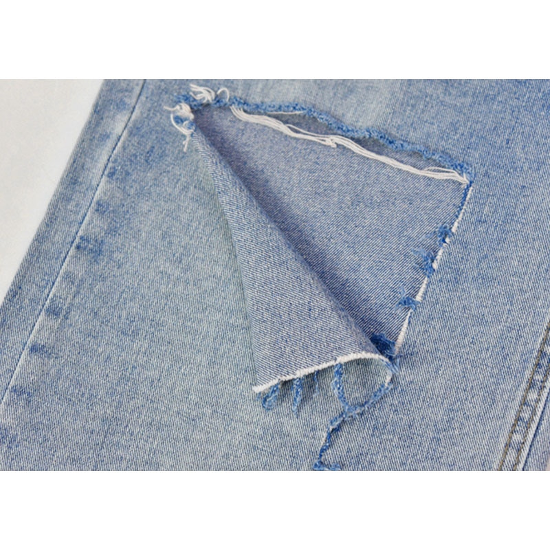 Pantalones vaqueros rasgados de cintura alta para mujer, ropa de talla grande, de pierna ancha, azul, holgados, Vintage, KZ169,