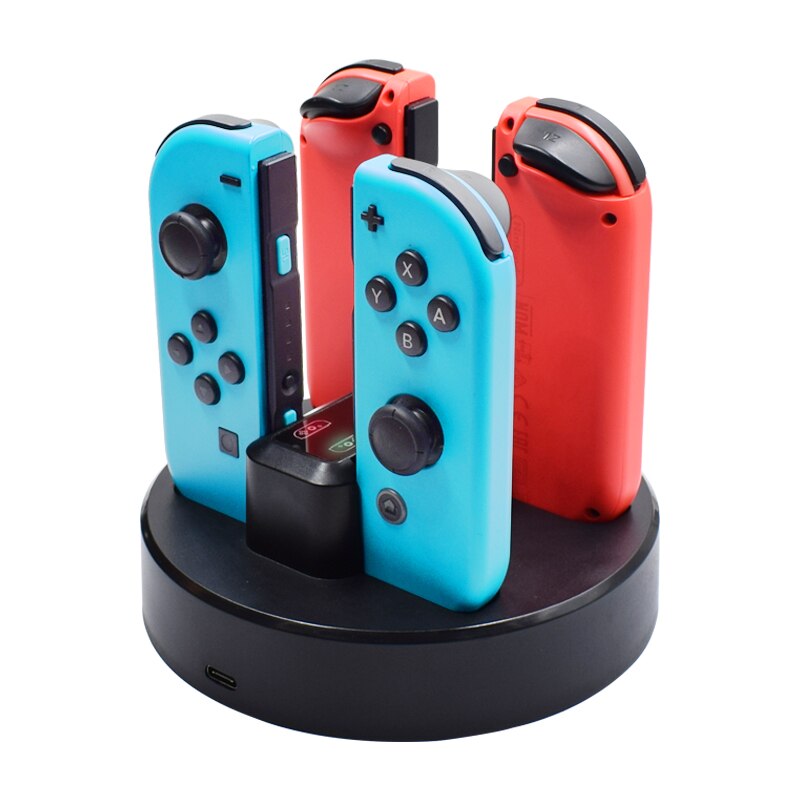 Joy-Con Charger Dock Station LED Charging Dock Charge Stand Holder with Micro USB Cable for Nintendo Switch Console