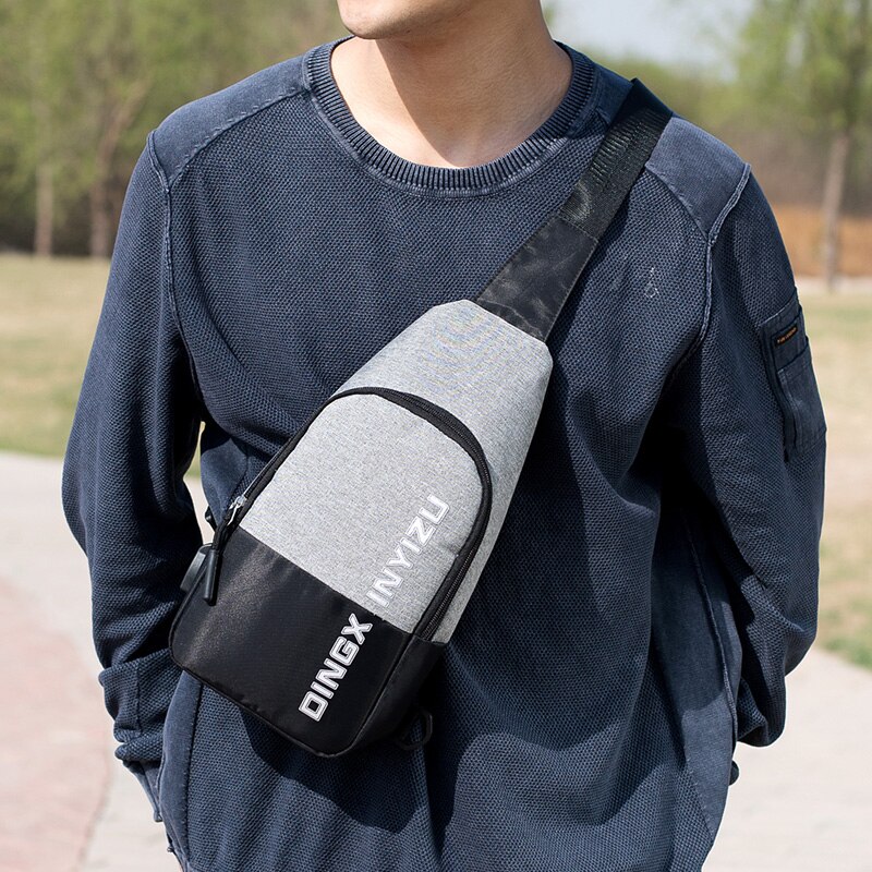 Neue Männlichen Schulter Tasche USB Ladung Umhängetaschen Männer Anti Diebstahl Brust Tasche Schule Sommer lässig Reise Boten tasche