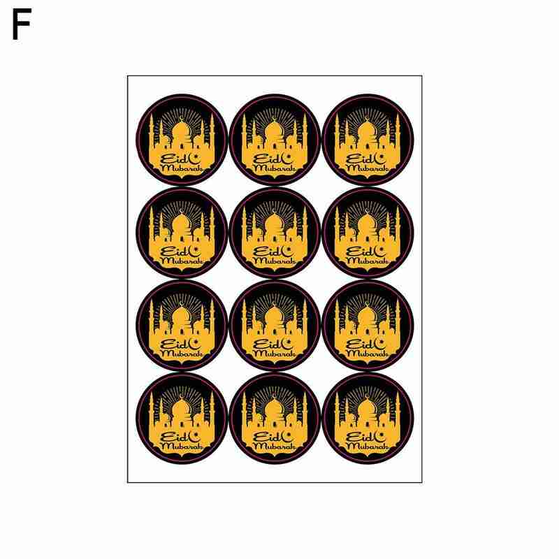 Ronde Zwarte Sticker 120 Stickers Islamitische Moslim Ramadan Stickers Lantaarn Maan Eid Mubarak H7F0: F