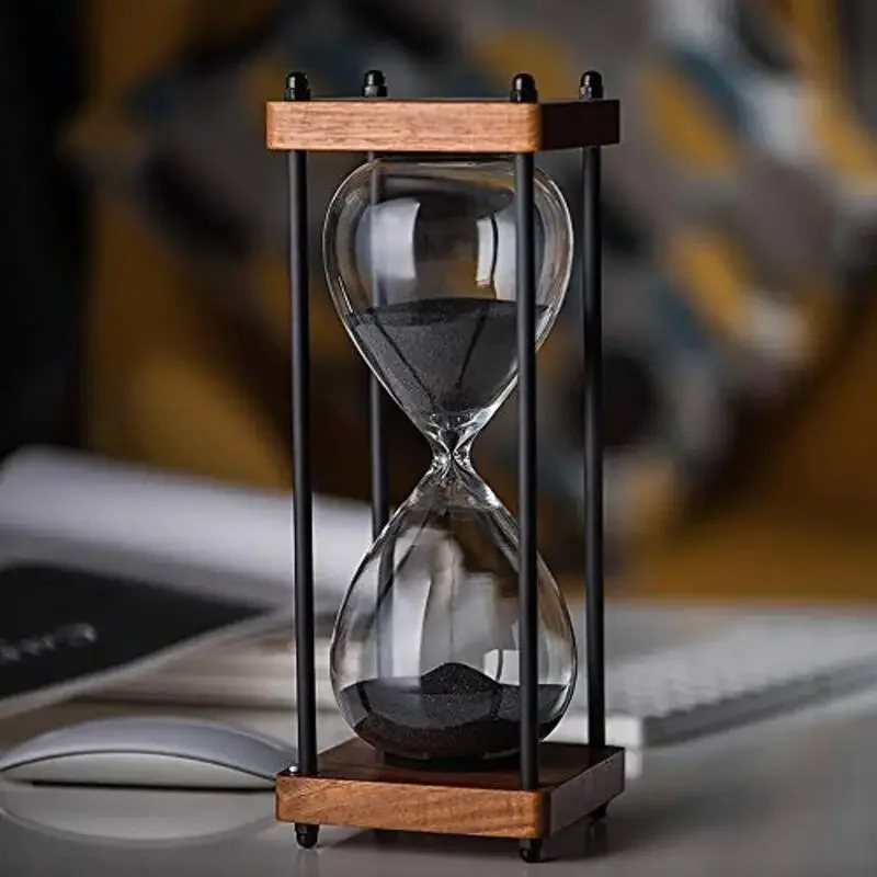 Grote Zandloper Timer 60 Minuten, Metalen Zandloper Zandloper Zandglas Klok, Tijdmanagement Tools Voor Keuken Thuis Kantoor Decor: GRIJS