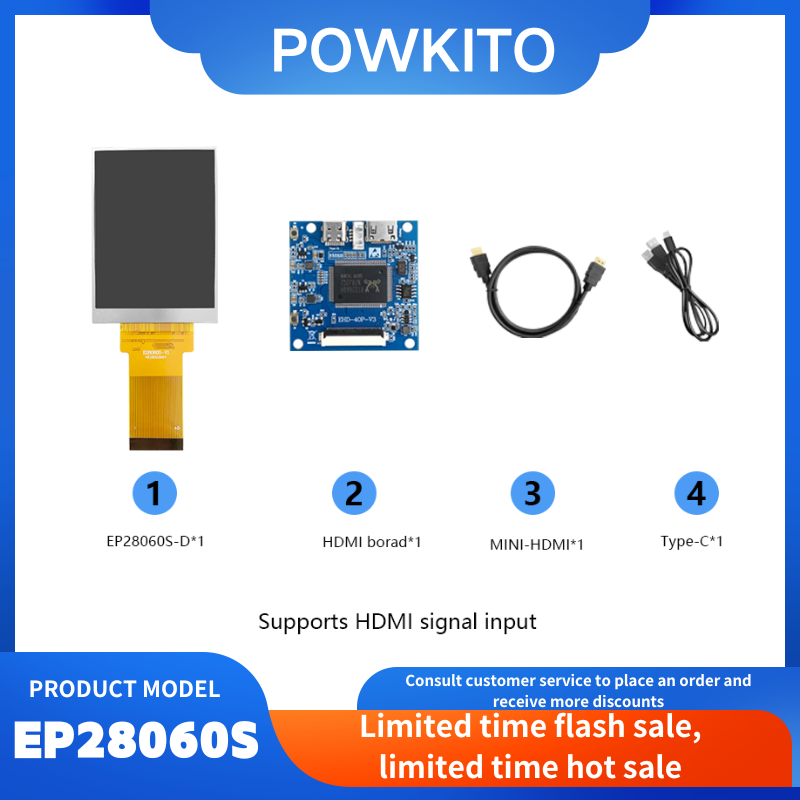 Mini solution d'affichage HDMI à écran divisé de 2,8 pouces, prenant en charge l'interface IPS RVB à vue complète 480 * 640 tactile capacitif universel