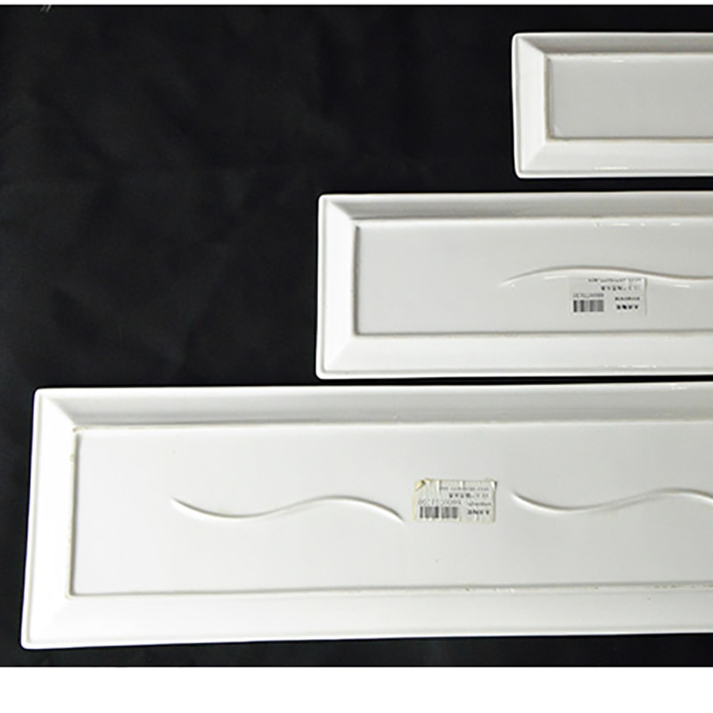 Ceramic Vegetable Dishes Household Utensils Rectangular Sushi Dishes Pure White Hotel Features Dinner Plates Tableware