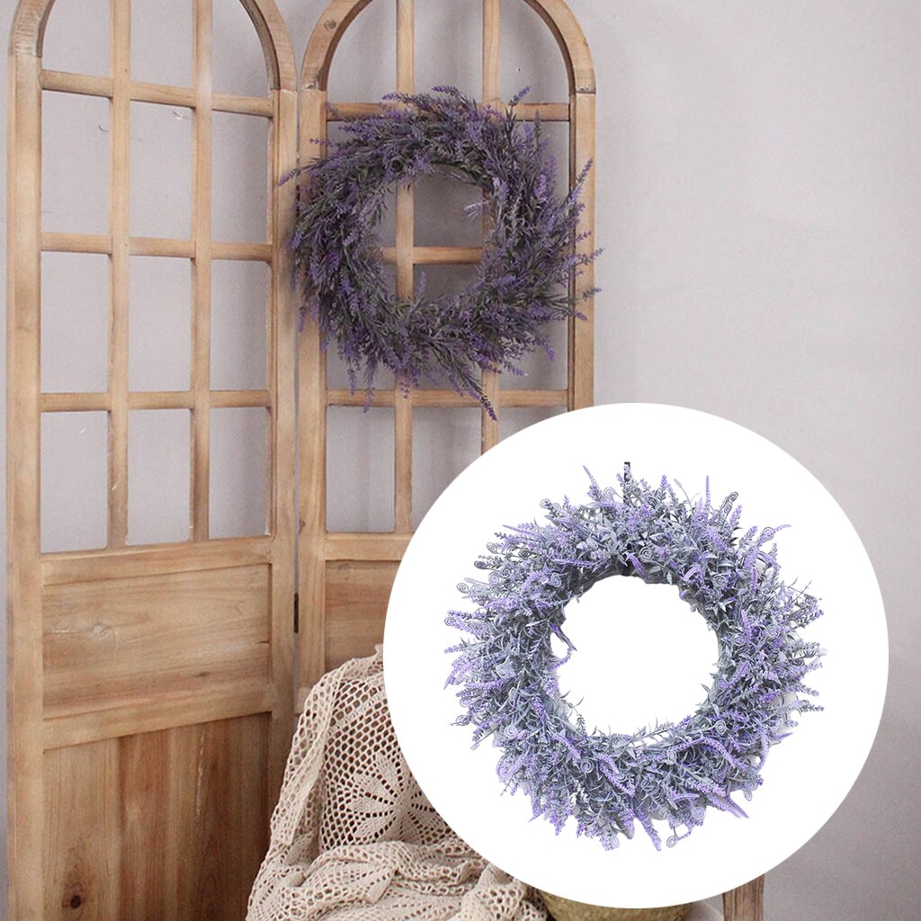 Lente Kransen 18 Inch Voor Voordeur, Elegante Lavendel Bloemen Krans Voor