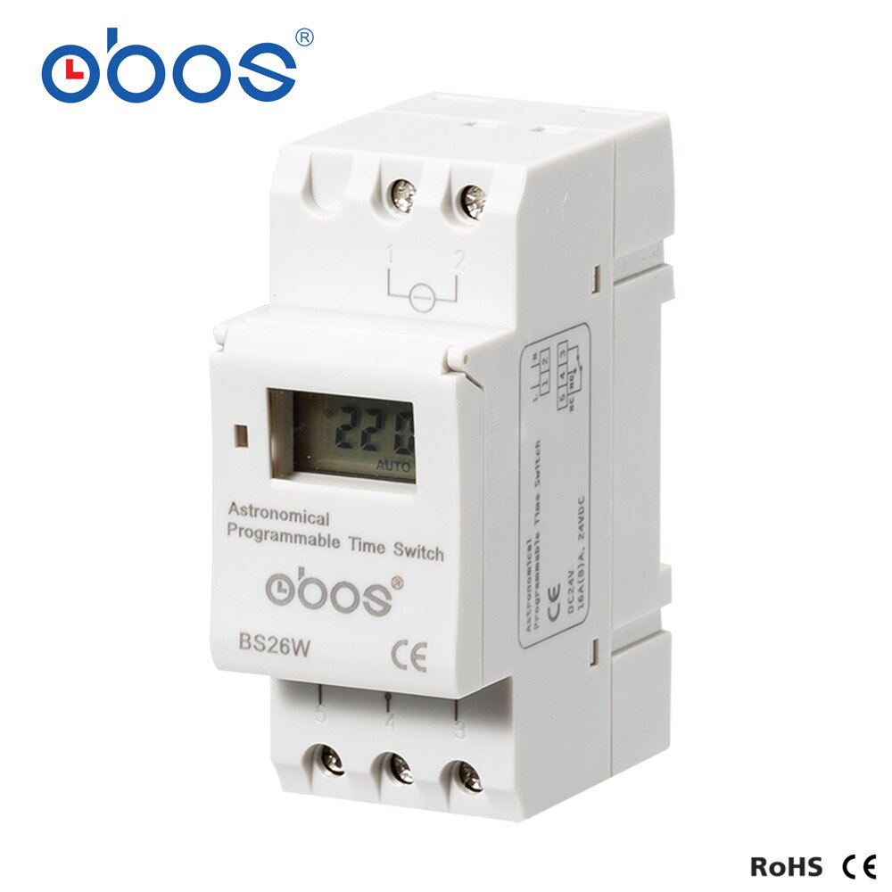 BS26W LCD Microcomputer Programmable Digital Astro Time Switch Relay Timer Latitude Longitude Rail Street Lamp Controller