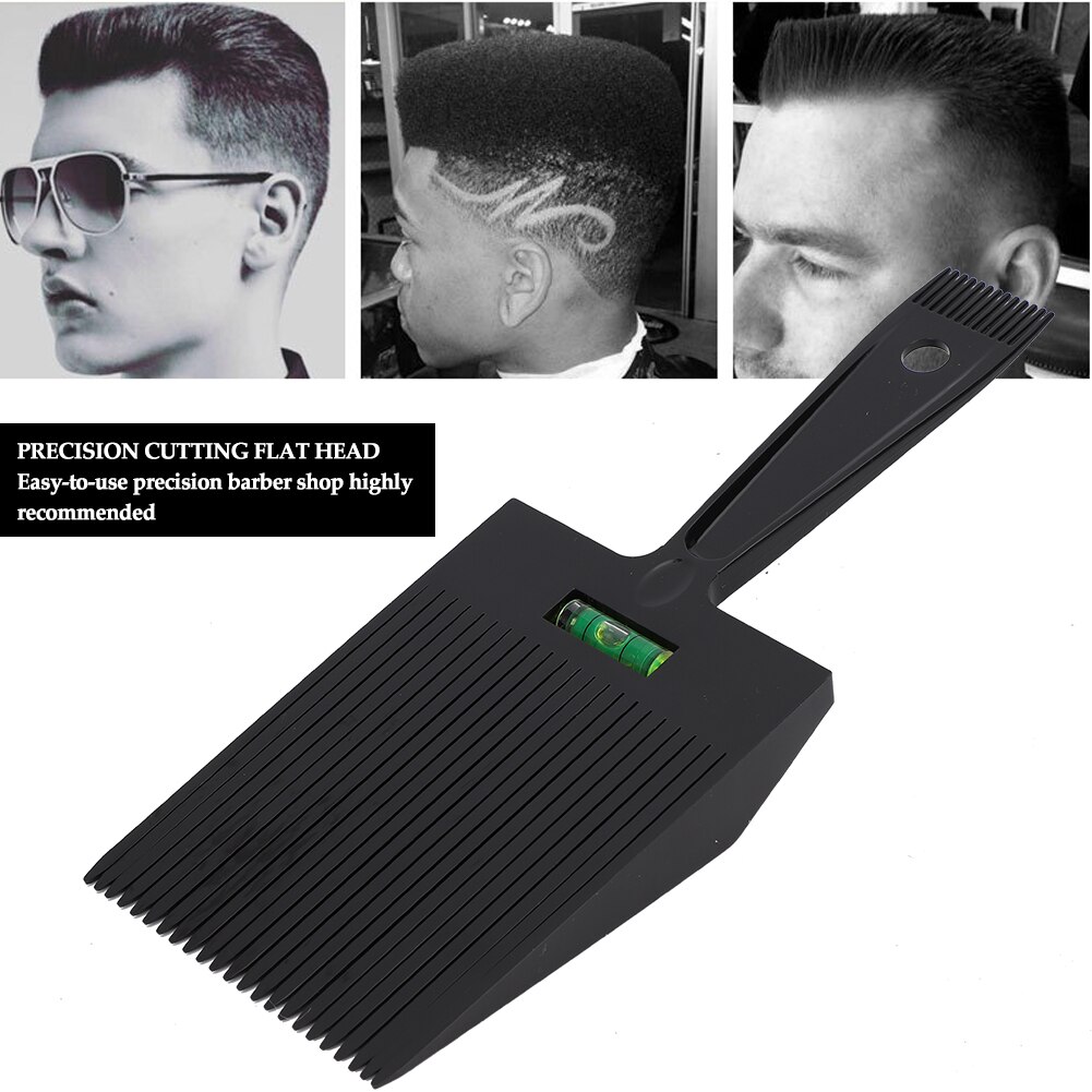Black Profession Flat Top Guide Comb Built-In Horizontal Lines Haircut Clipper Comb Barber Shop Dyeing Hairstyle Styling Tools