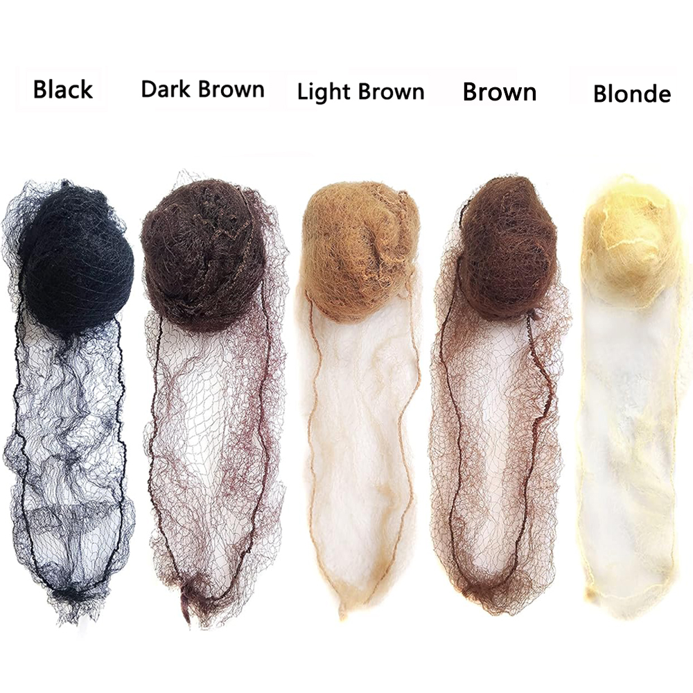 20 pièces 5Mm filets à cheveux en Nylon Invisible jetable filet à cheveux Ballet danse Snoods filet chignon filets à cheveux Invisible bord élastique maille cheveux