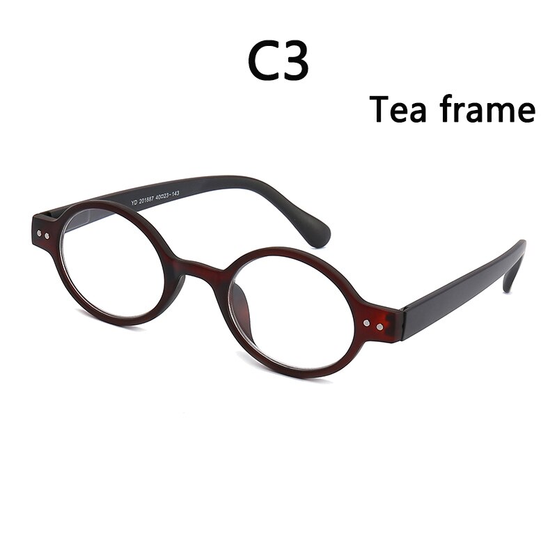 BOYSEEN-gafas de lectura retro con marco redondo, para personas de mediana edad y mayores, gafas de lectura de periódico con marco completo 201887: C3 / +350